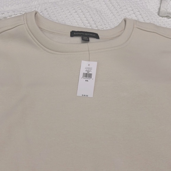 NWT Banana Republic Cream Sweatshirt XXL - Picture 3 of 6